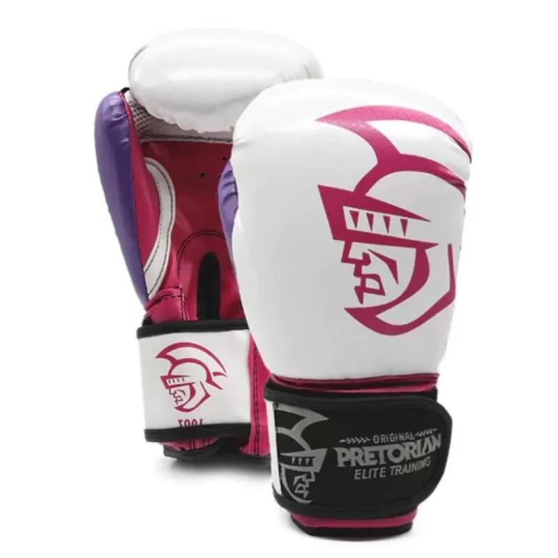 LUVA DE BOXE/MUAY THAI PRETORIAN ELITE TRAINING - Branco e rosa