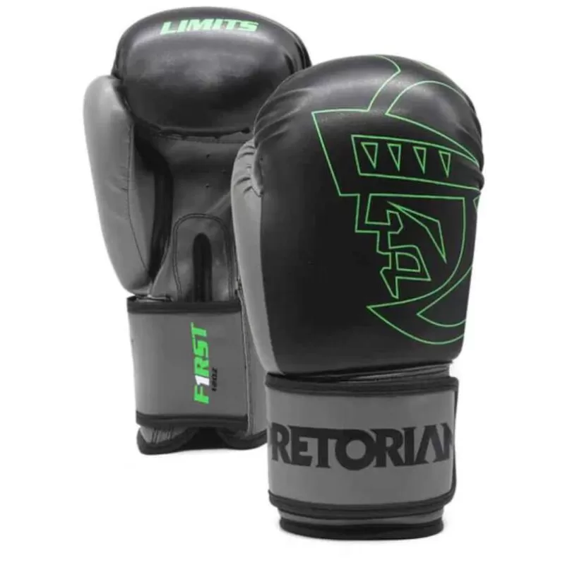 LUVA DE BOXE /MUAY THAI PRETORIAN FIRST - Preto e cinza