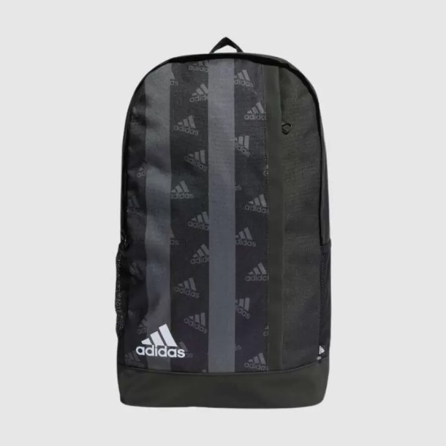 MOCHILA ADIDAS ESTAMPADA ESSENTIALS SEASONAL  Preto e cinza