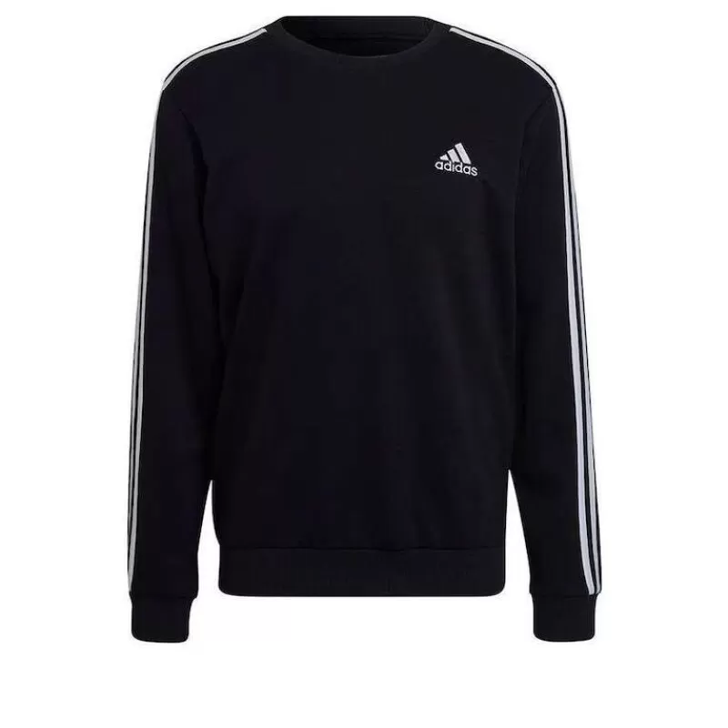 MOLETOM ESSENTIALS 3-STRIPES - Preto e branco