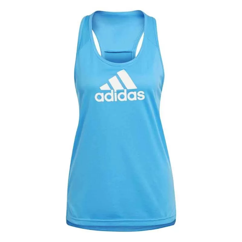 REGATA ADIDAS ESPORTIVA AEROREADY DESIGNED 2 MOVE LOGO - Azul e branco