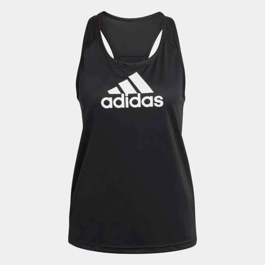 REGATA ADIDAS ESPORTIVA AEROREADY DESIGNED 2 MOVE LOGO  Preto e branco