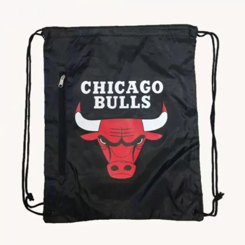 SACOLA NYLON CHICAGO BULLS - Preto e vermelho