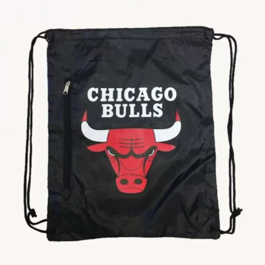 SACOLA NYLON CHICAGO BULLS  Preto e vermelho