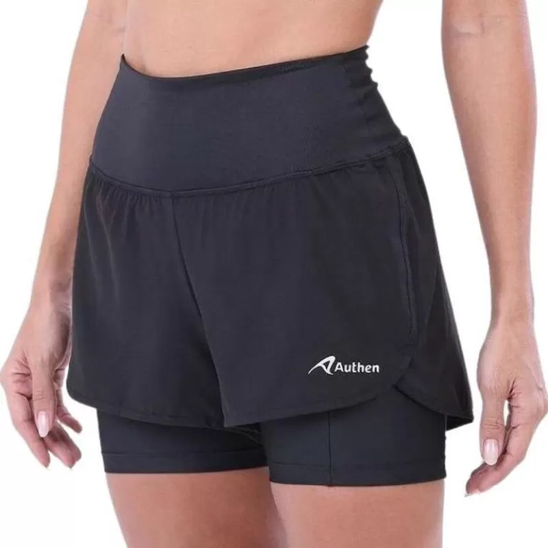 SHORT COM BERMUDA ESSENTIAL RUN LOPE - Preto