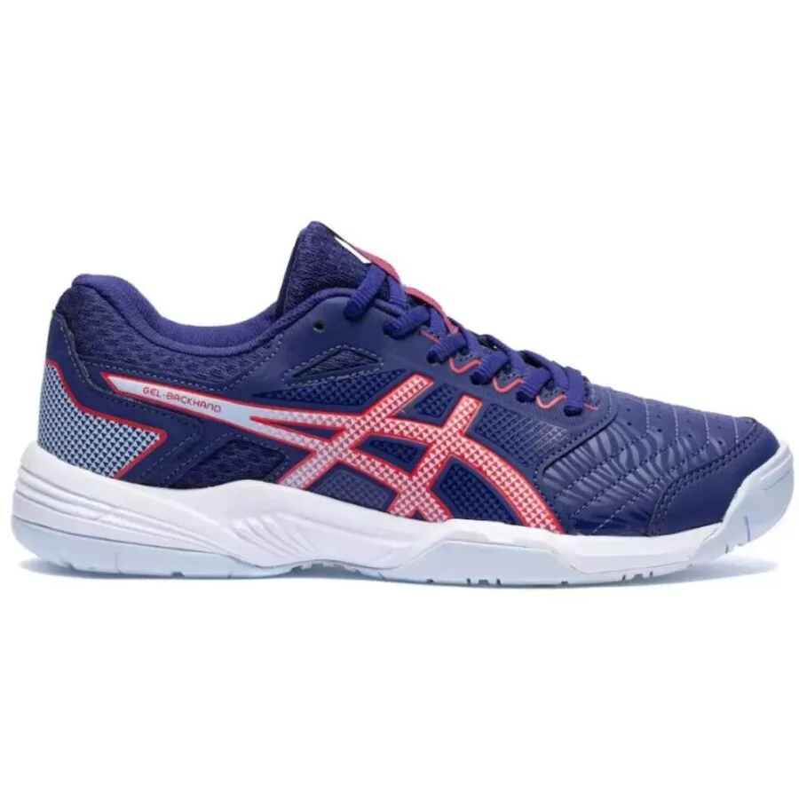 TENIS ASICS GEL BACKHAND PERIWINK  Azul e vermelho