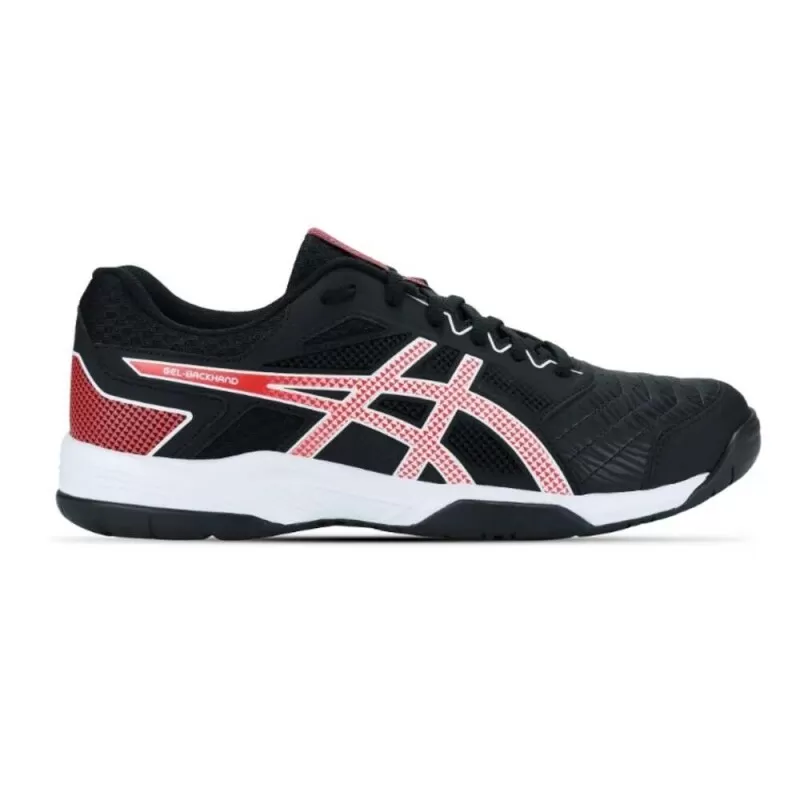 TENIS ASICS GEL-BACKHAND - Preto vermelho e branco