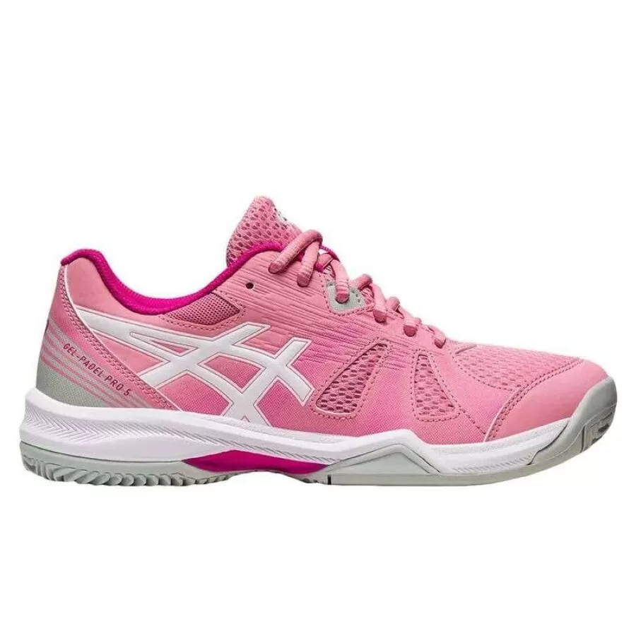 TENIS ASICS GEL PADEL PRO 5  Rosa e branco