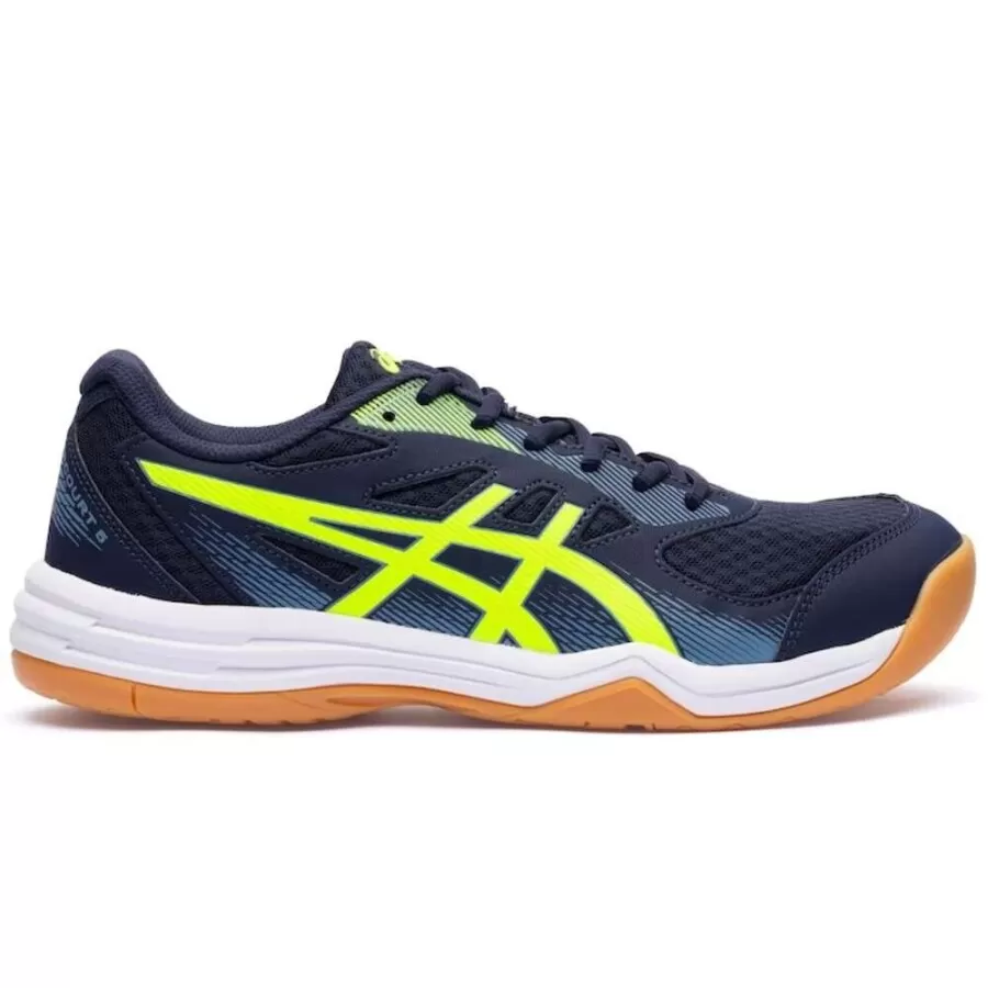 TENIS ASICS UPCOURT 5  Azul marinho e verde