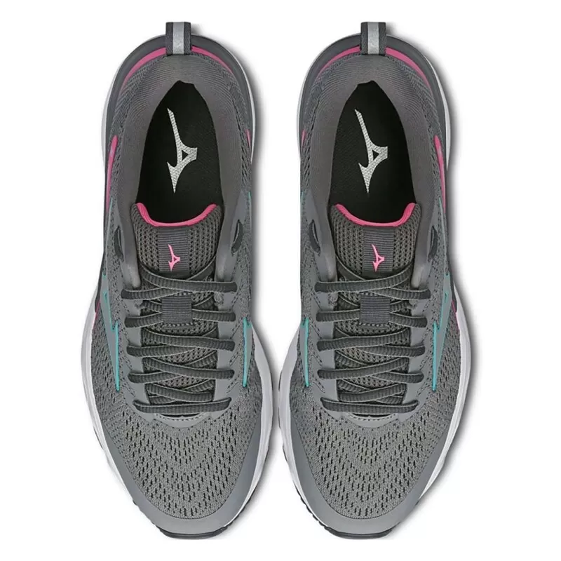 TENIS MIZUNO WAVE EAGLE CHUPIN FEMININO - Chumbo e rosa