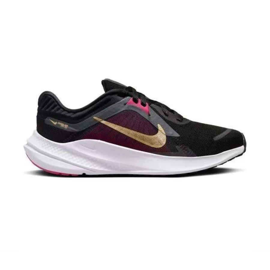 TENIS NIKE QUEST 5 W  Preto rosa e ouro