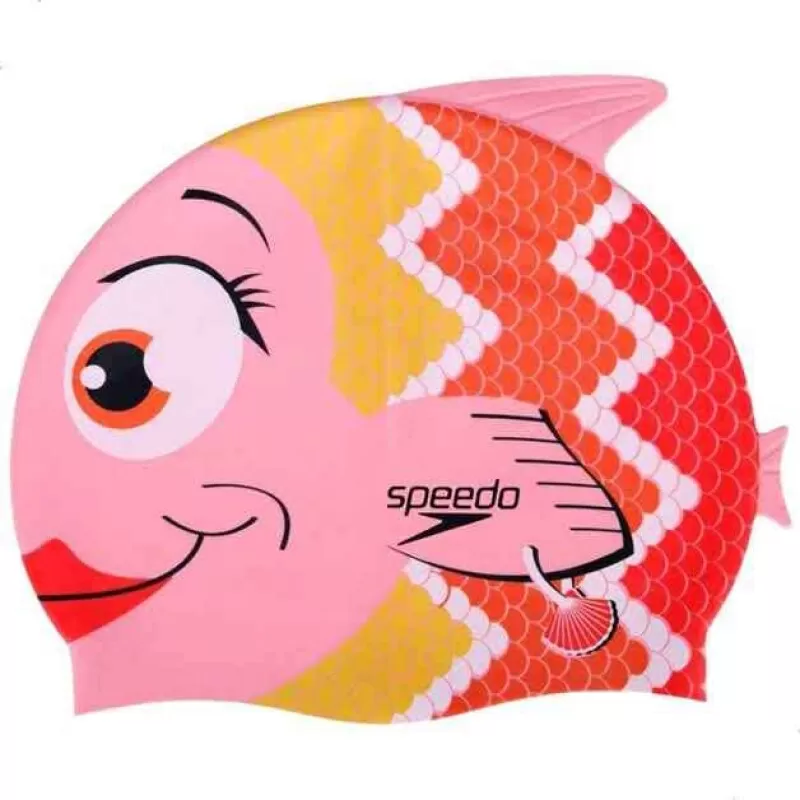 TOUCA DE NATAÇÃO INFANTIL DE SILICONE FISH CAP SPEEDO - Coral