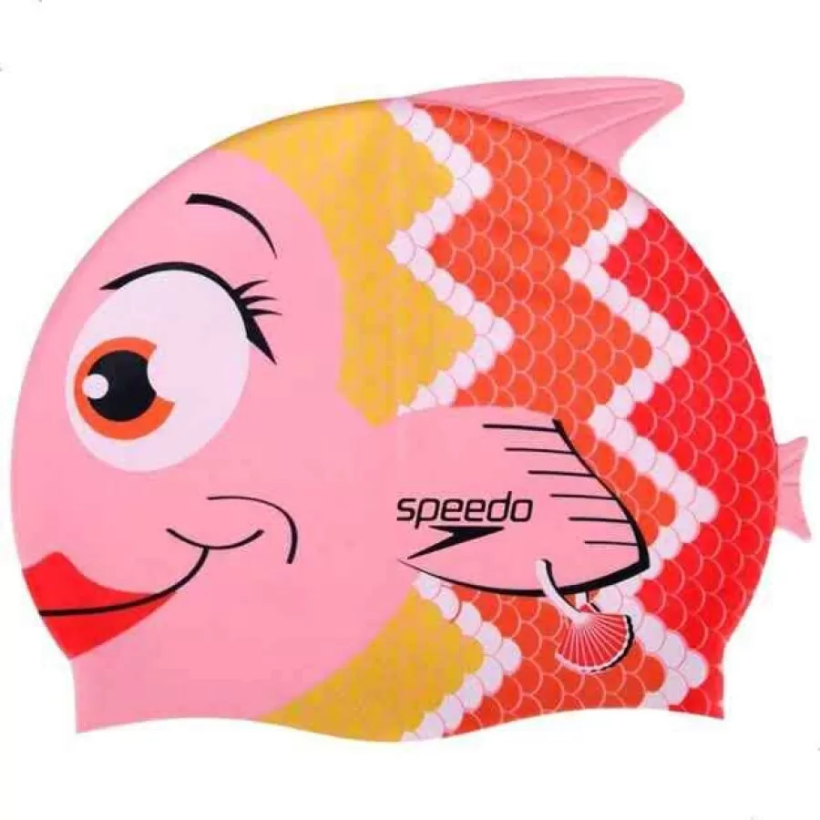 TOUCA DE NATAÇÃO INFANTIL DE SILICONE FISH CAP SPEEDO  Coral